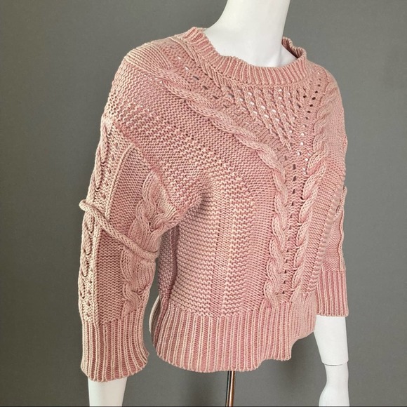 Veronica Beard sweater pink rope texture extra small - Picture 3 of 5